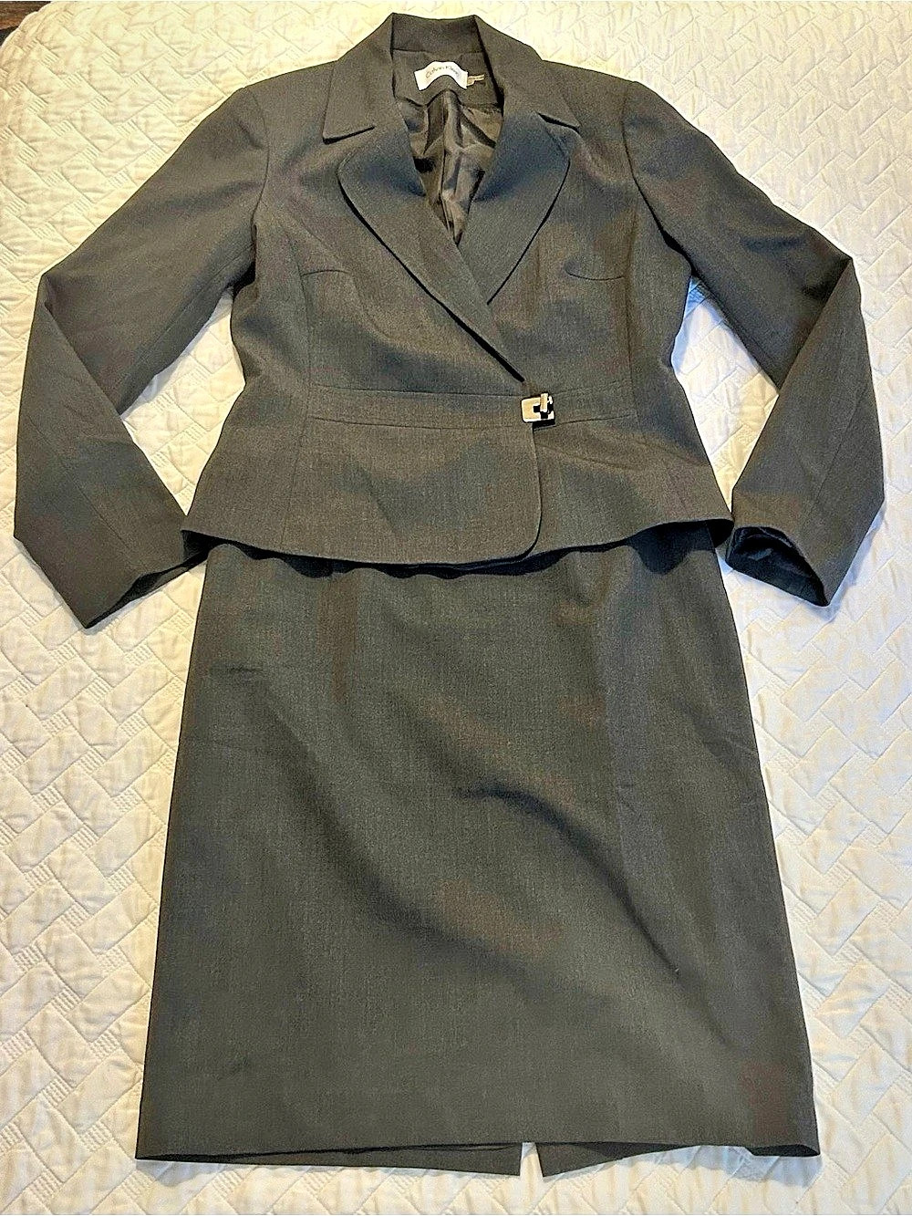 Calvin Klein Gray Skirt Suit Size 10 Like New